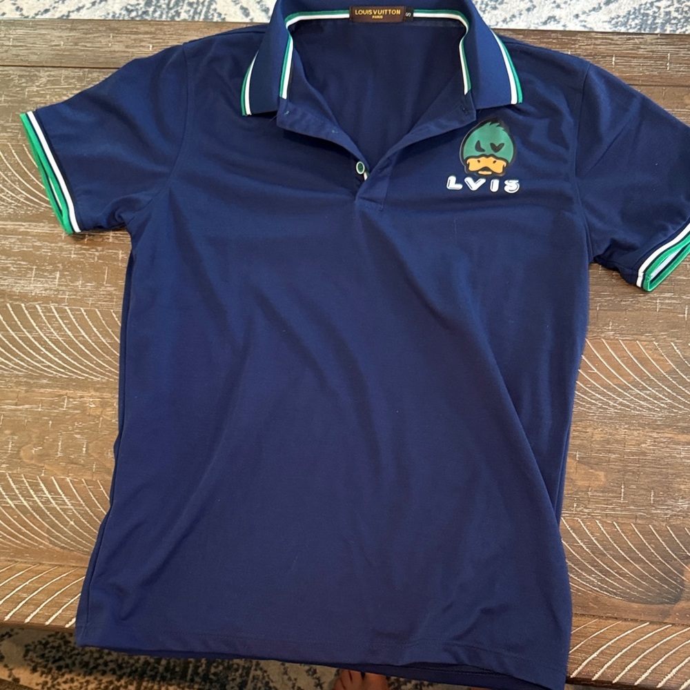 Louis Vuitton Kids Polo Shirt in Navy with Green Accents